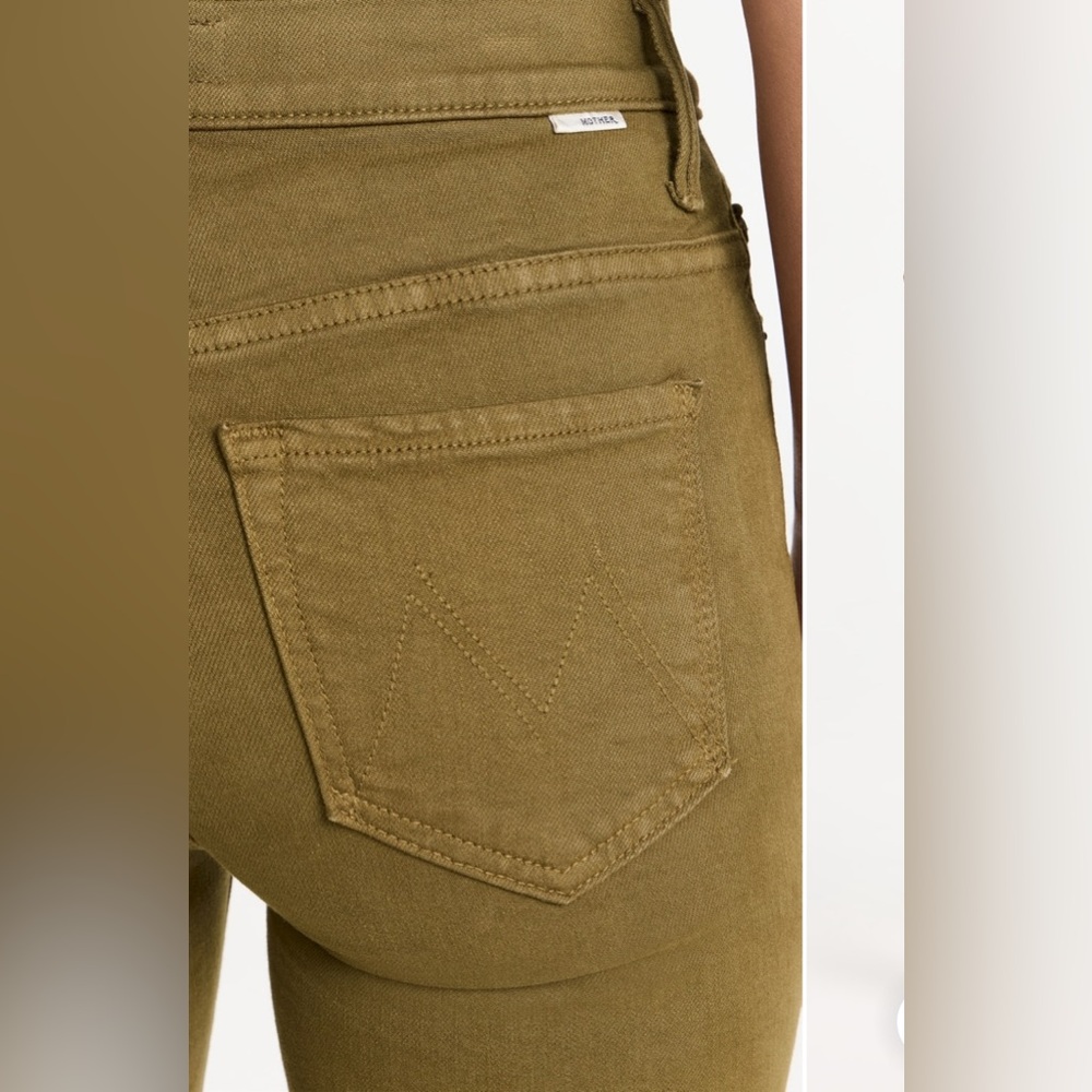 Mother Denim The Insider Crop Step Fray Olive/Fir Green Jeans size 32 NWT - Picture 16 of 17